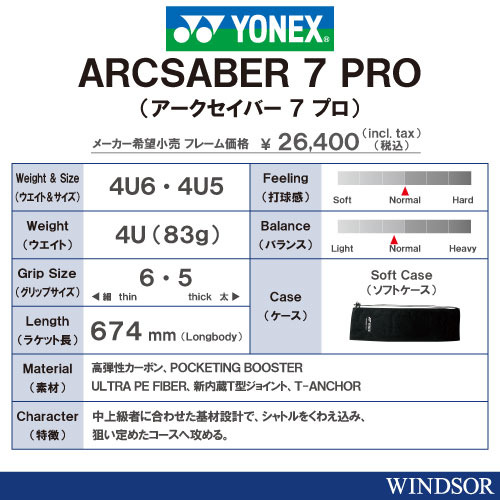 ウインザーオンラインショップ【張り工賃別】ヨネックス アーク
