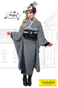 ♡千鳥格子柄の可愛いお振袖♡｜成人式振袖・卒業式袴レンタル・前撮り