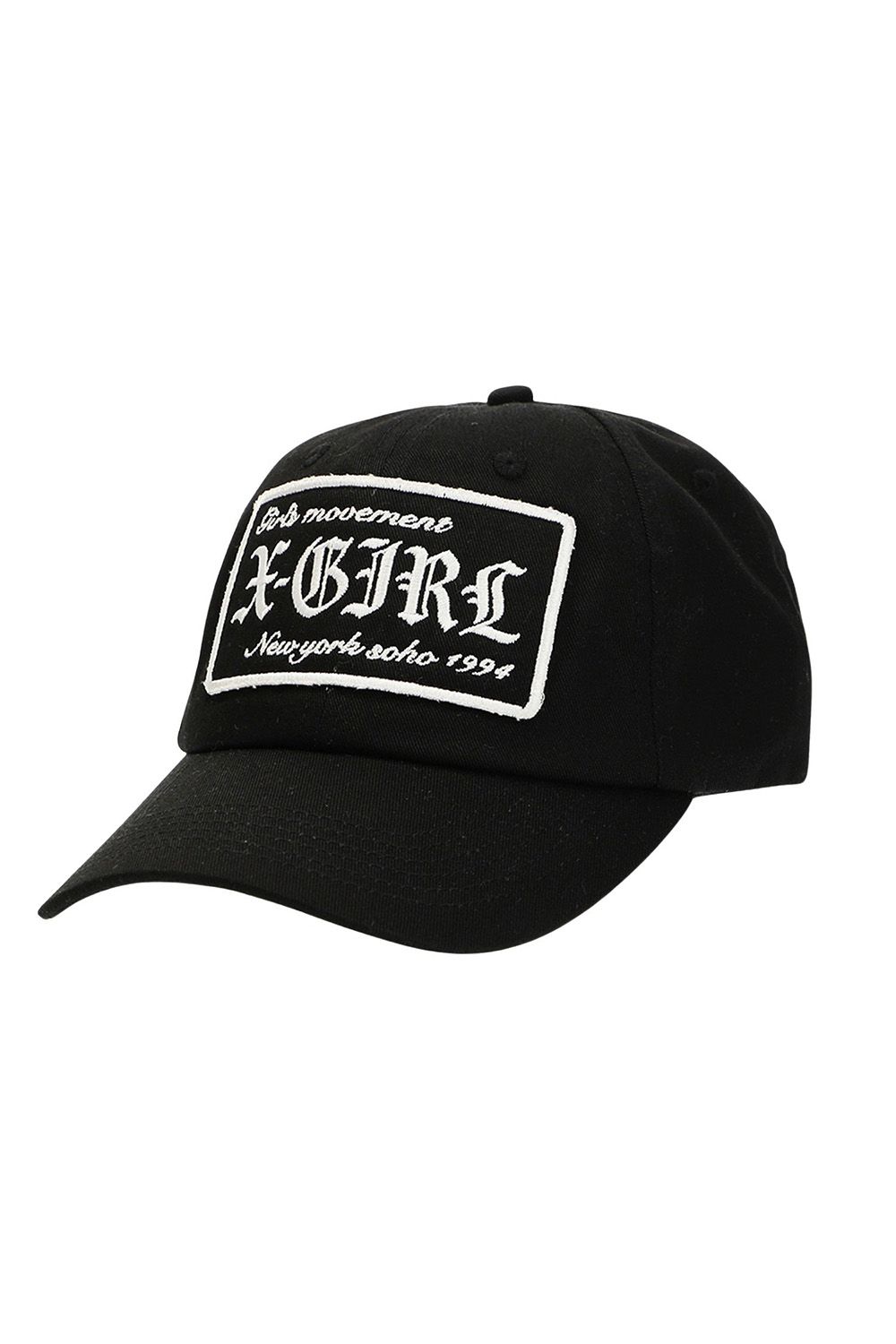 X-girl - LOGO PATCH 6PANEL CAP / ブラック | Tempt