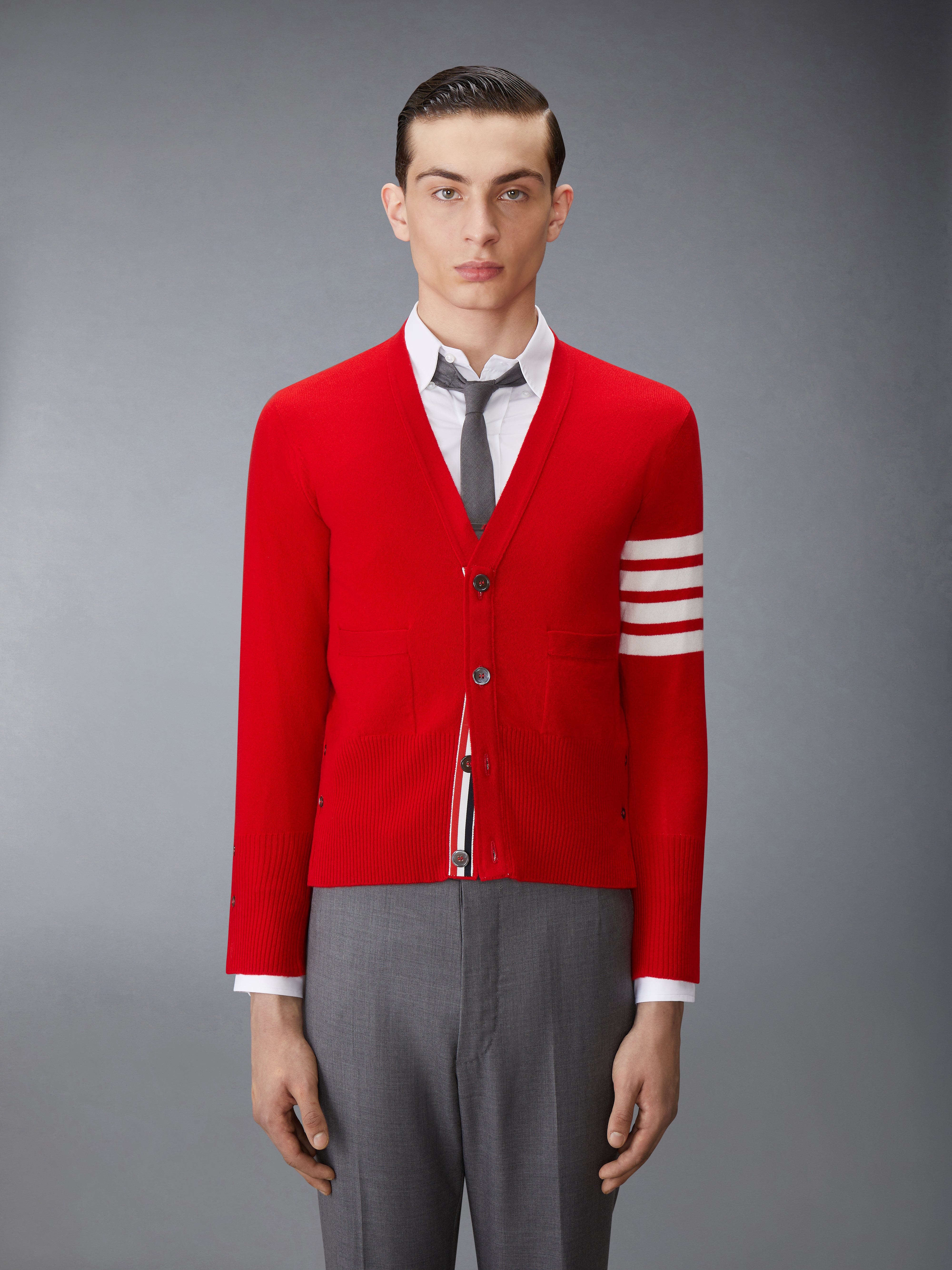 クラシック カシミヤ 4 BAR Vネック カーディガン | Thom Browne