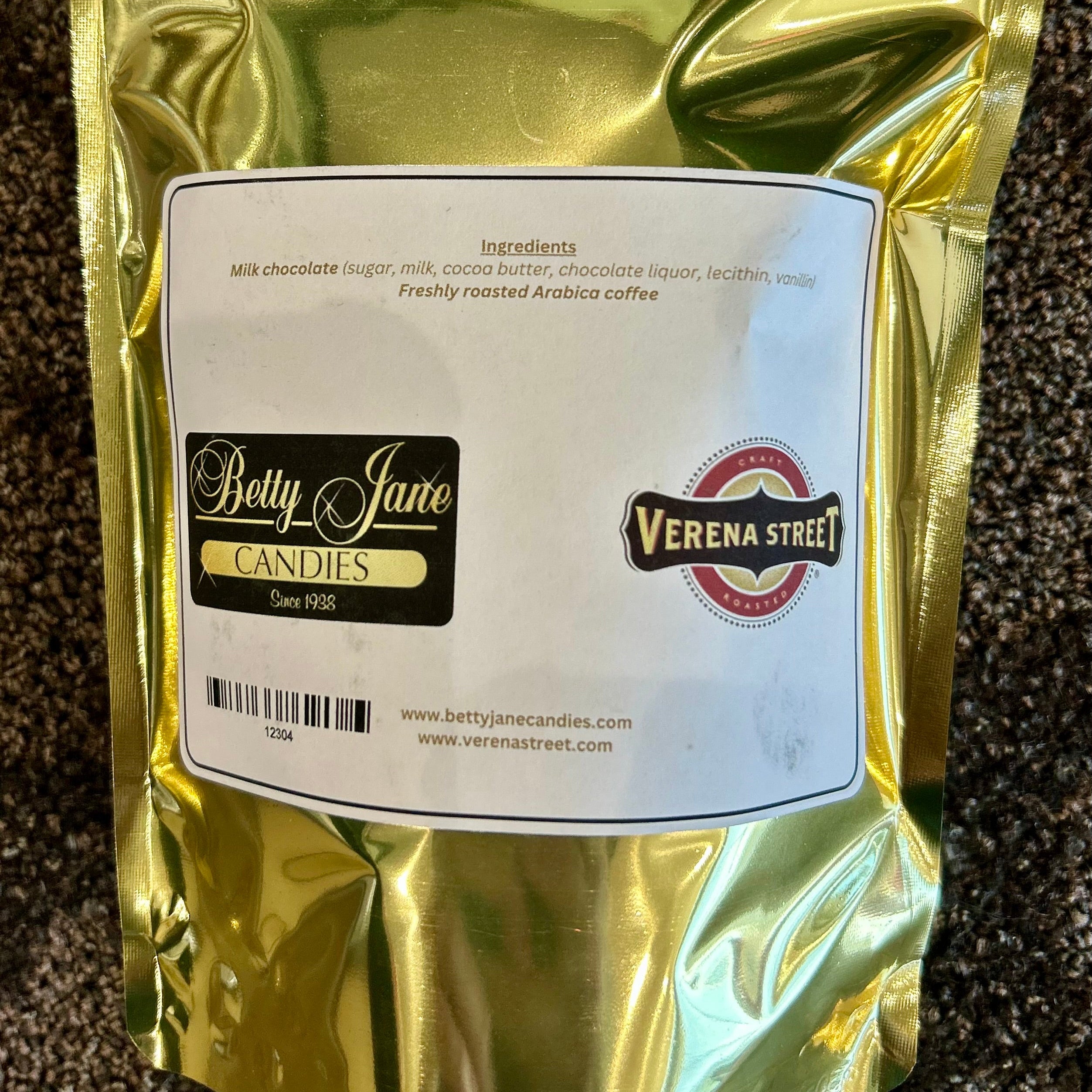 6oz Betty Jane Milk Chocolate Mississippi Grogg Coffee Bark