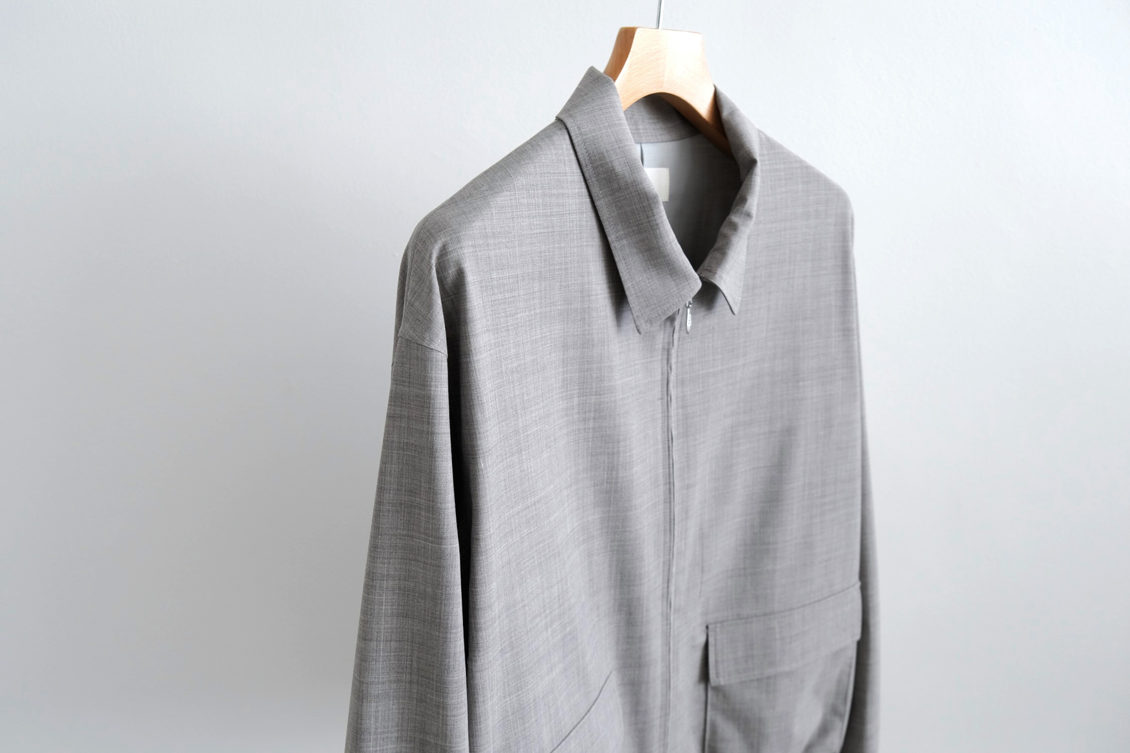 STRETCH WOOL ZIP BLOUSON - WUNDER