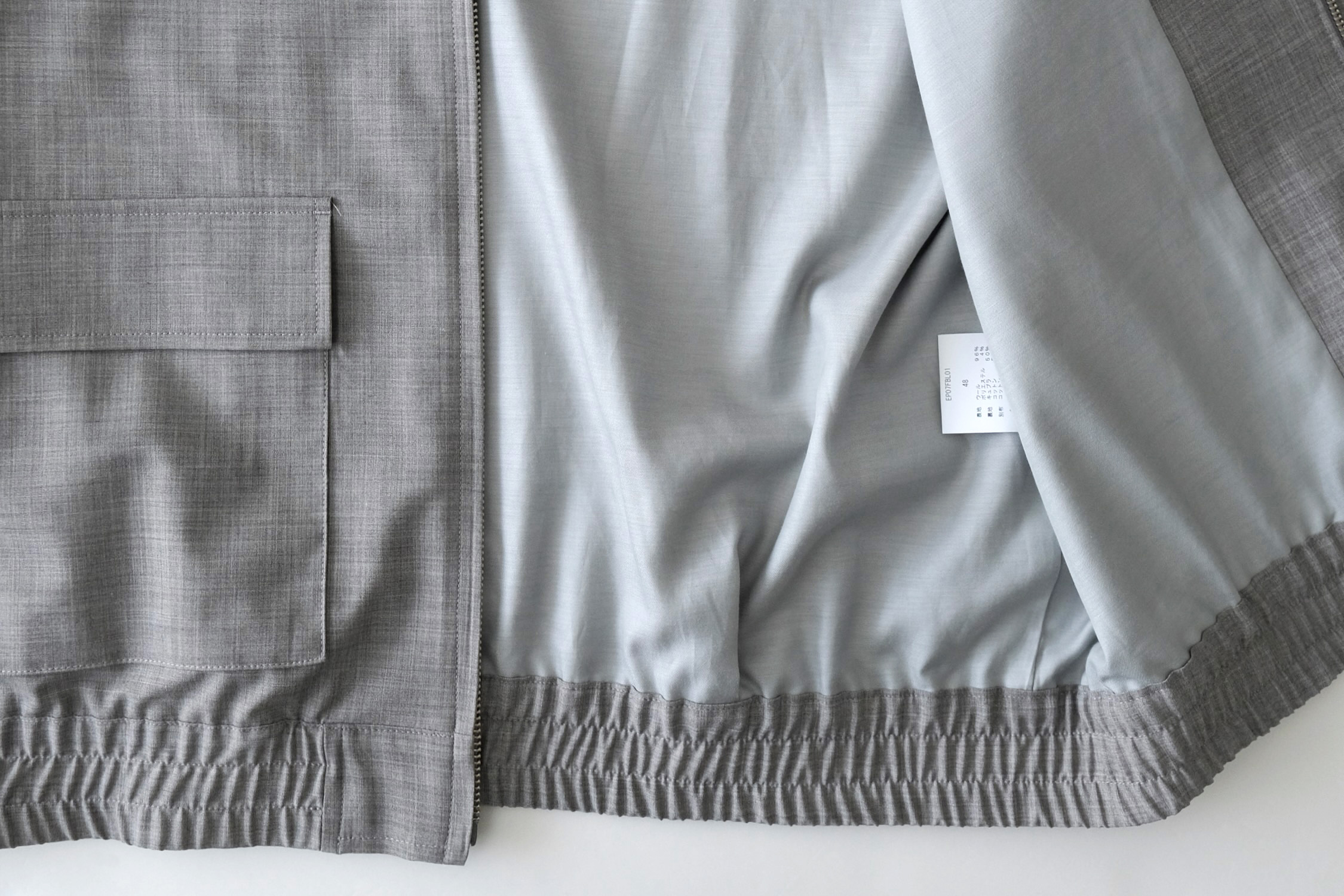 STRETCH WOOL ZIP BLOUSON - WUNDER