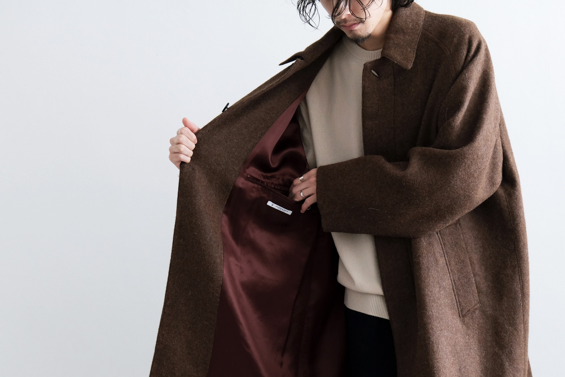NATURAL NEP 二重織 BALMACAAN COAT - WUNDER