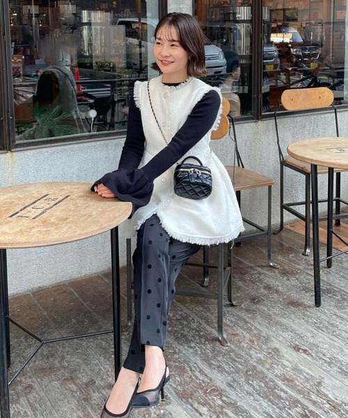 Fit more（フィットモア） ベスト ジレ ペプラムツイードジレ「ZOZO