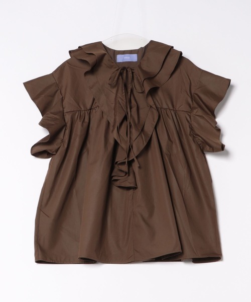 wee9s（ウィークス） ブラウス シャツ big collar frill half blouse