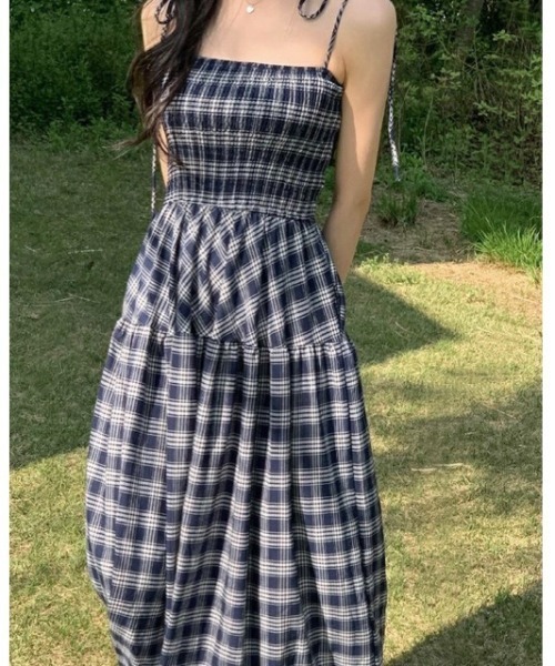 LADY LIKE（レディライク） ワンピース チェック柄シャーリングキャミ