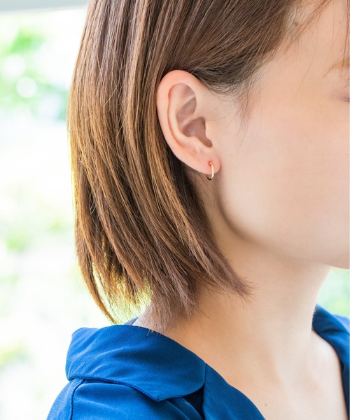 Jewel closet by L&Co. ピアス K18 フープ ピアス 1mm幅×10mm