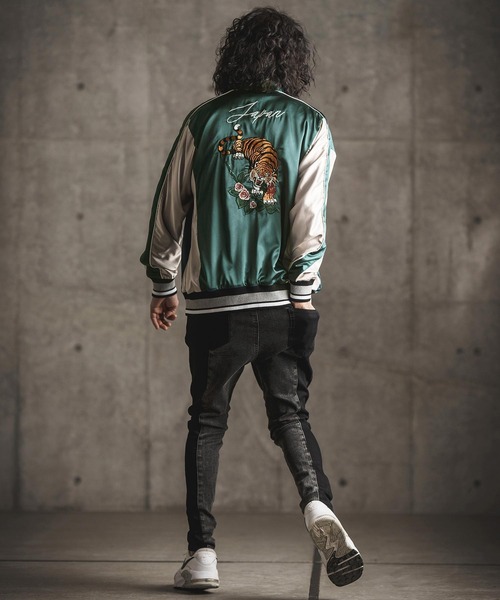 GLIMCLAP スカジャン mj9734- Stand collar souvenir jacket