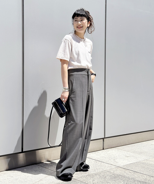 AP STUDIO パンツ スラックス グレーワイドスラックス : ZOZOTOWN