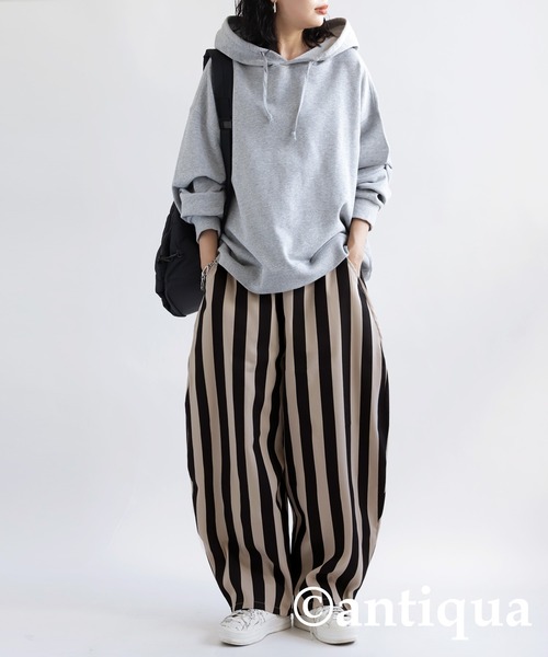 antiqua（アンティカ） パンツ ストライプサーカスパンツ レディース