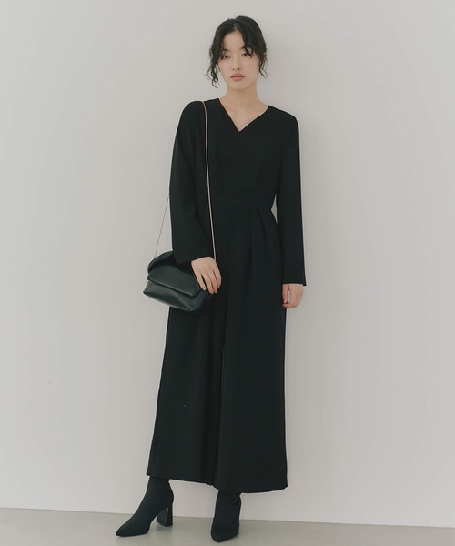 kaene（カエン） セットアップ カーブネックオールインワン「ブラック