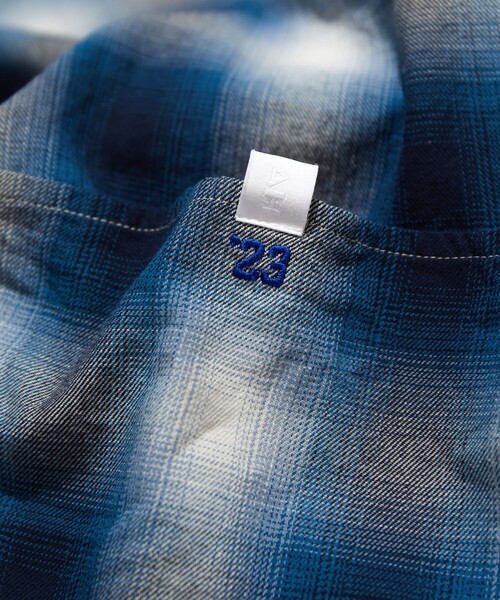 CAHLUMN（カウラム） シャツ Magazine Pocket Open Collar Shirt(Ombre
