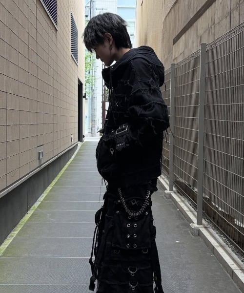 REFLEM（レフレム） パーカー 「REFLEM/レフレム」継ぎ接ぎベルト付き