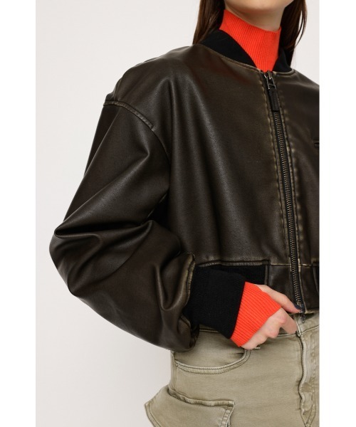 SLY（スライ） ブルゾン アウター VINTAGE F/LEATHER CROP BZ