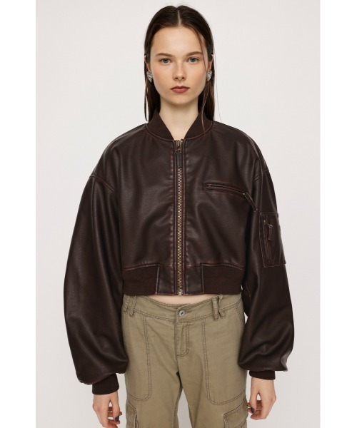 SLY（スライ） ブルゾン アウター VINTAGE F/LEATHER CROP BZ