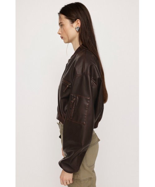 SLY（スライ） ブルゾン アウター VINTAGE F/LEATHER CROP BZ