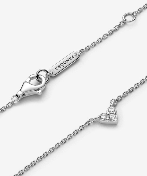 PANDORA（パンドラ） ネックレス トリプルストーン ハート コリエ