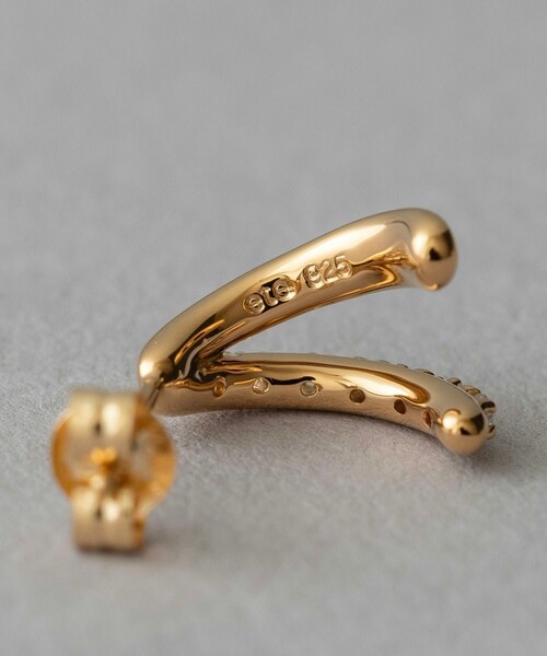 ete（エテ） ピアス ビジュー ダブルライン ピアス レディース
