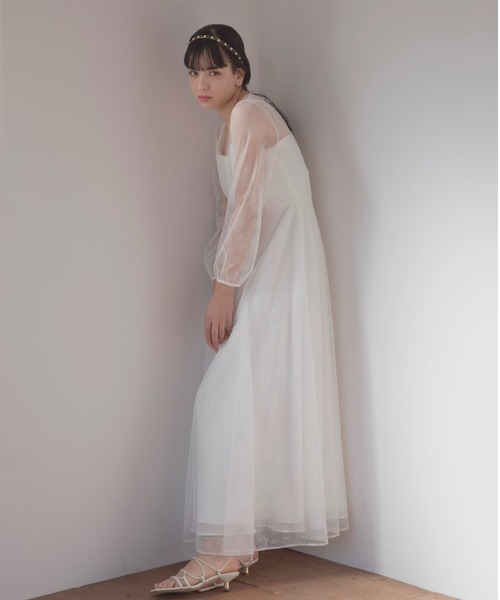 kaene（カエン） ドレス レース×シフォンドレス「white collection