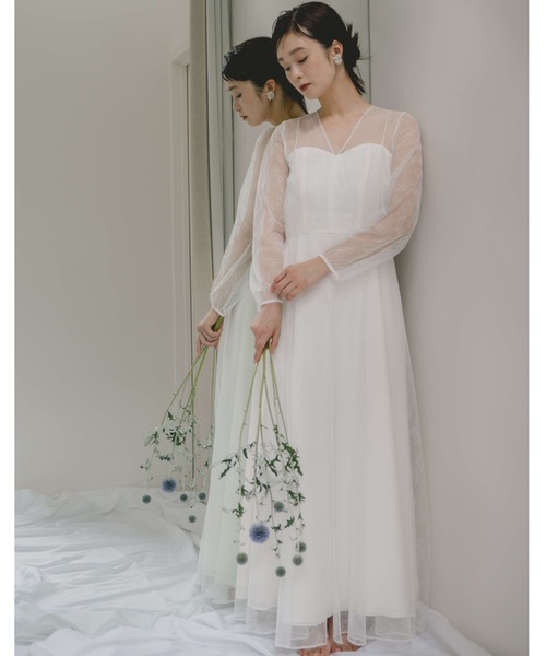 kaene（カエン） ドレス レース×シフォンドレス「white collection