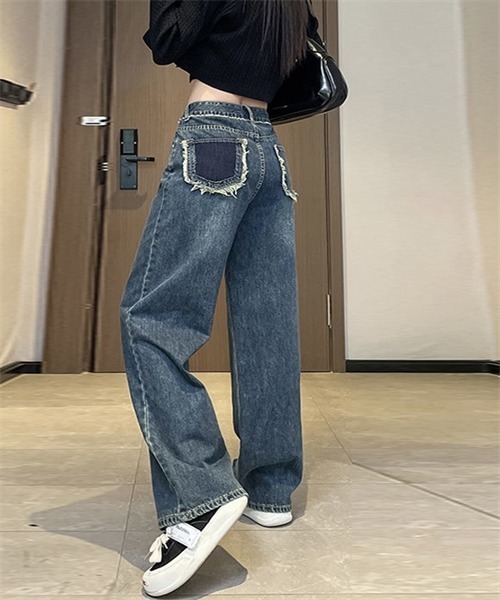 FREE STYLISTS ジーンズ デニム デニムパンツ フリンジデニムワイド
