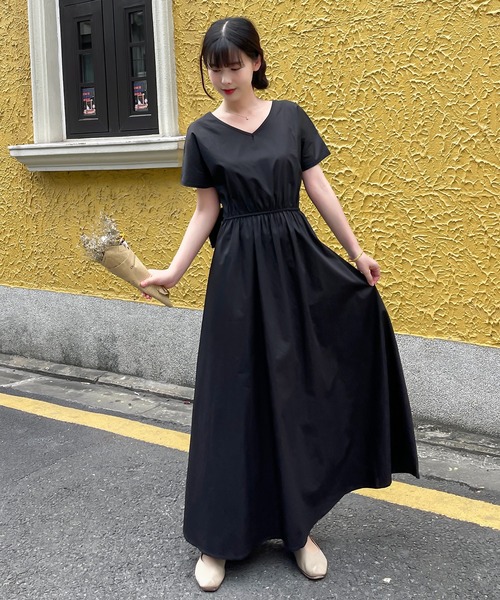 FREE STYLISTS ワンピース ウエストリボン2WAYマキシ丈ワンピース