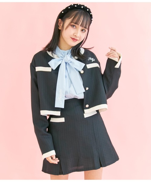 ANAP GiRL（アナップガール） ノーカラージャケット アウター ツイード