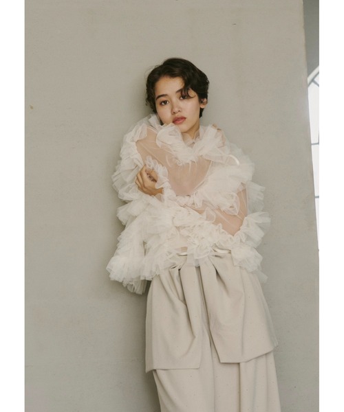 NOTRE emor（ノートルエモア） ブラウス シャツ tulle veil tops