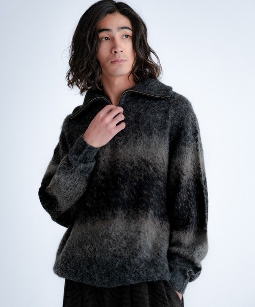 SINSS セーター ニット Wool blend gradation zip knit / ウール