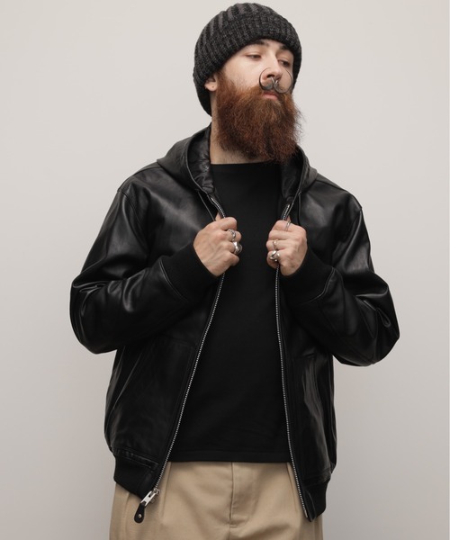 Schott フード付きレザージャケット 2XL Schott N.Y.C（ショット） 革
