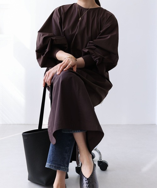 evernavy ワンピース ボリューム袖ワンピース : ZOZOTOWN Yahoo!店