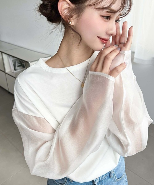 ロエベ ロングシャツ シャツドレス 袖シースルー ターンアップ