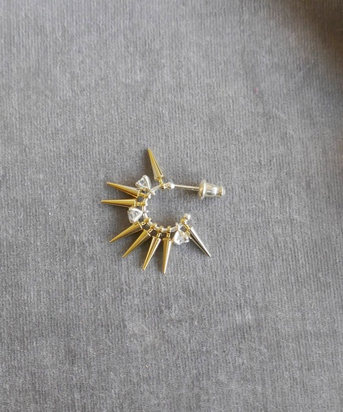 e.m.（イーエム） ピアス SILVER925ジルコニア×スタッズピアス S