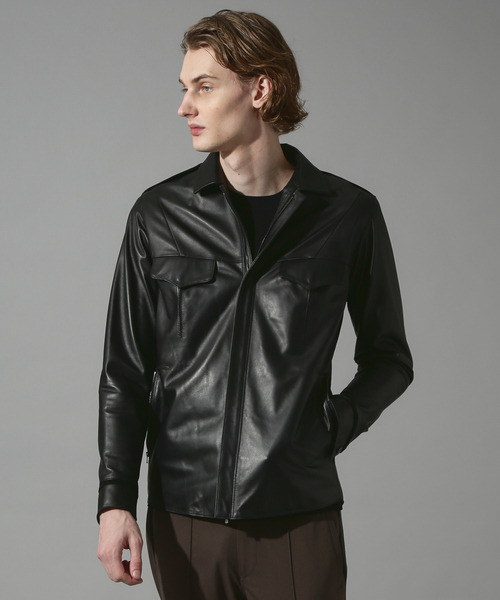 5351 POUR LES HOMMES 革ジャン ライダース ラムレザーシャツ ブルゾン