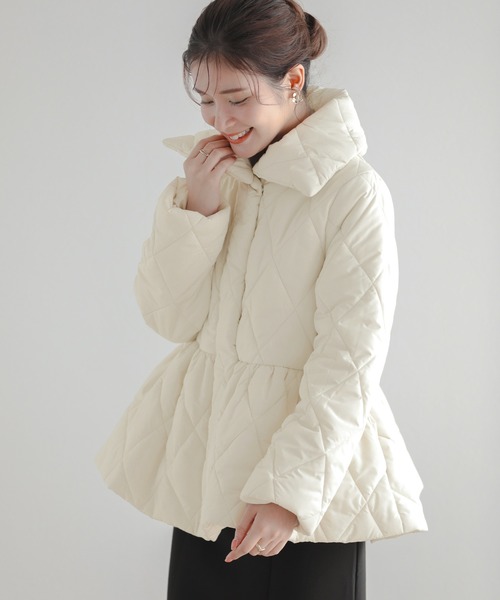 Fit more（フィットモア） コート アウター ペプラム中綿ジャケット