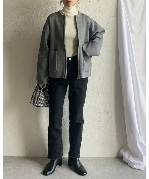 She's Closet ブルゾン アウター ボリュームスリーブ長袖ジップアップ