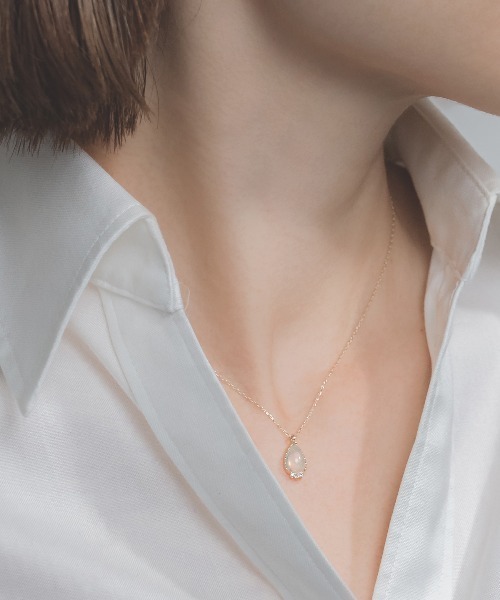 Jewel closet by L&Co. ネックレス K10 オパール×ダイヤモンド