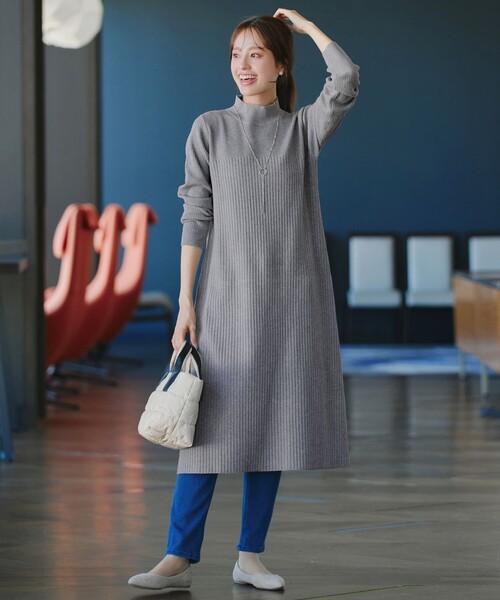 Tiaclasse ワンピース 「安田美沙子さん着用」リブ切替ニット