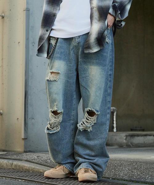 Theater code ジーンズ デニム デニムパンツ damage denim pants