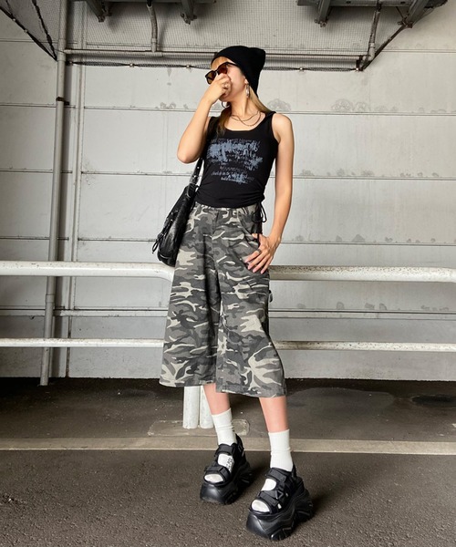 non-hedge（ノンヘッジ） パンツ 迷彩柄ハーフパンツ レディース