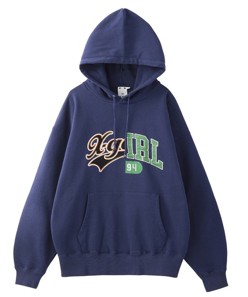X-girl（エックスガール） パーカー MIX COLLEGE LOGO SWEAT HOODIE