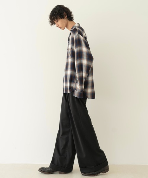 Camphor wood スラックス 2tuck wide baggy slacks / 2タックワイド
