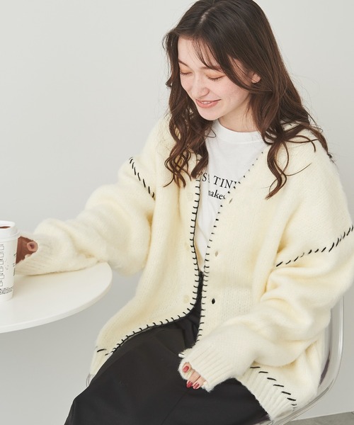 WEGO（ウィゴー） カーディガン WEGO/ハンドステッチモヘアライク
