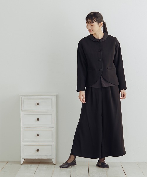 Neina セットアップ 「喪服・礼服」洗える防しわゆるロールネック