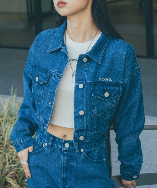Subciety（サブサエティ） デニムジャケット gジャン CROPPED DENIM