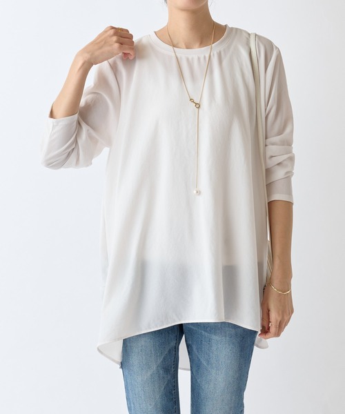 BEARDSLEY（ビアズリー） tシャツ 後ろドレープTブラウス レディース