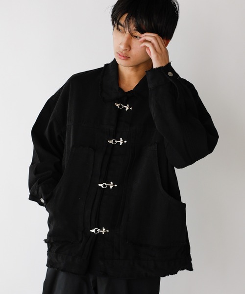 Theater code デニムジャケット gジャン fringe pattern denim jacket