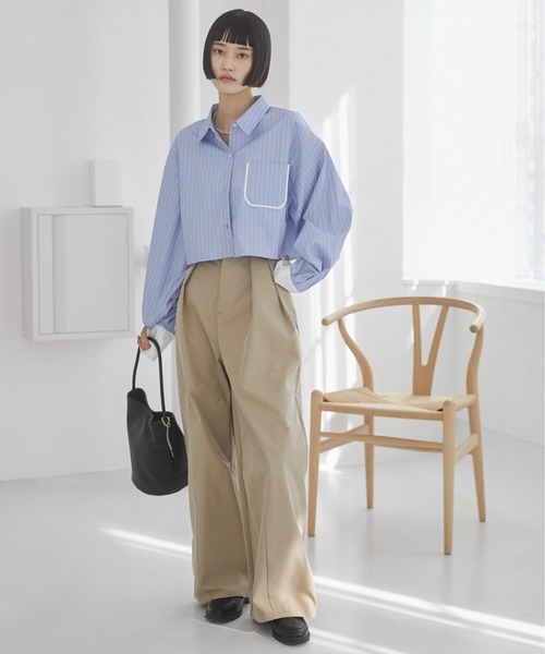 ANGIE ブラウス シャツ クロップドシャツ レディース : ZOZOTOWN Yahoo