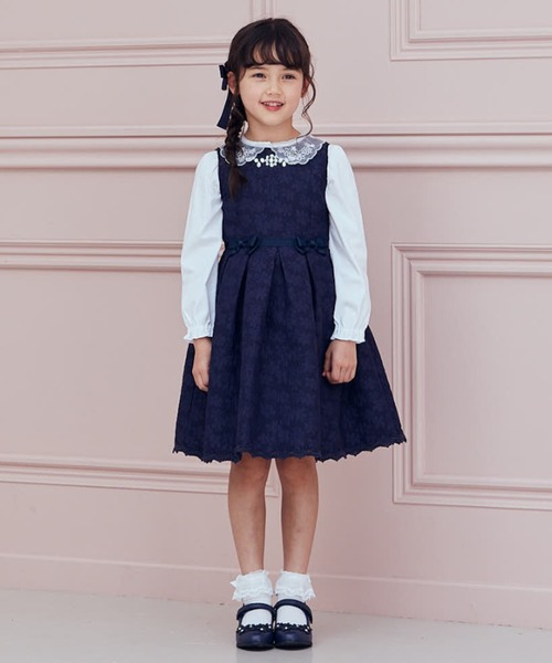mezzo piano ワンピース 花柄ジャガード ワンピース キッズ 子供服